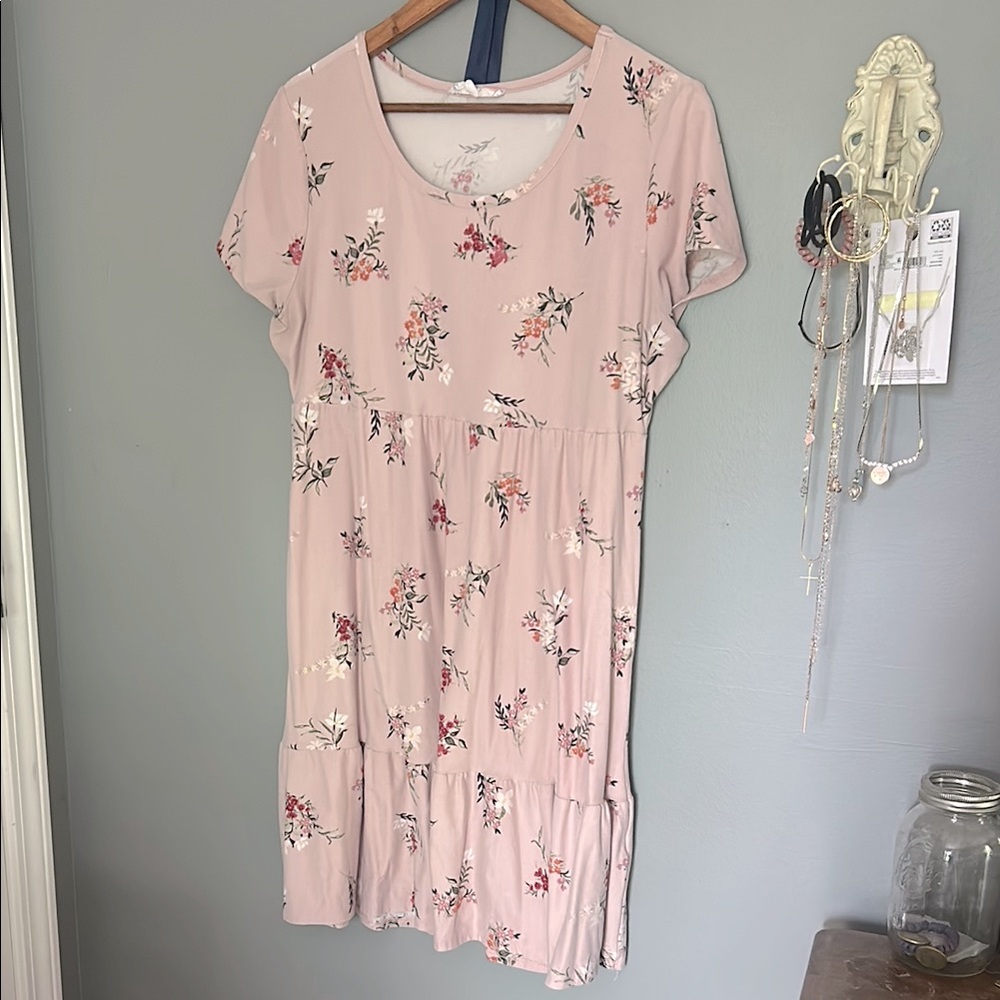 Pink Rose Floral Blush Dress